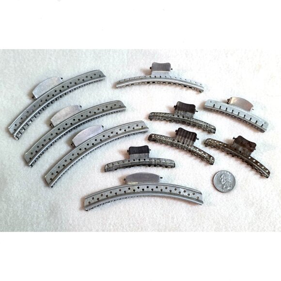 Lot of vintage hair styling tools - pins clips - metal celluloid plastic wave - Picture 5 of 7